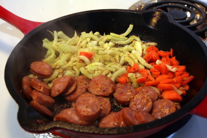 Vegetables in Cast Iron Skillet